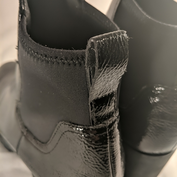 Aldo Patent Textured Faux Leather Heeled Booties Boots Black Women's US 10 3" - Picture 7 of 13